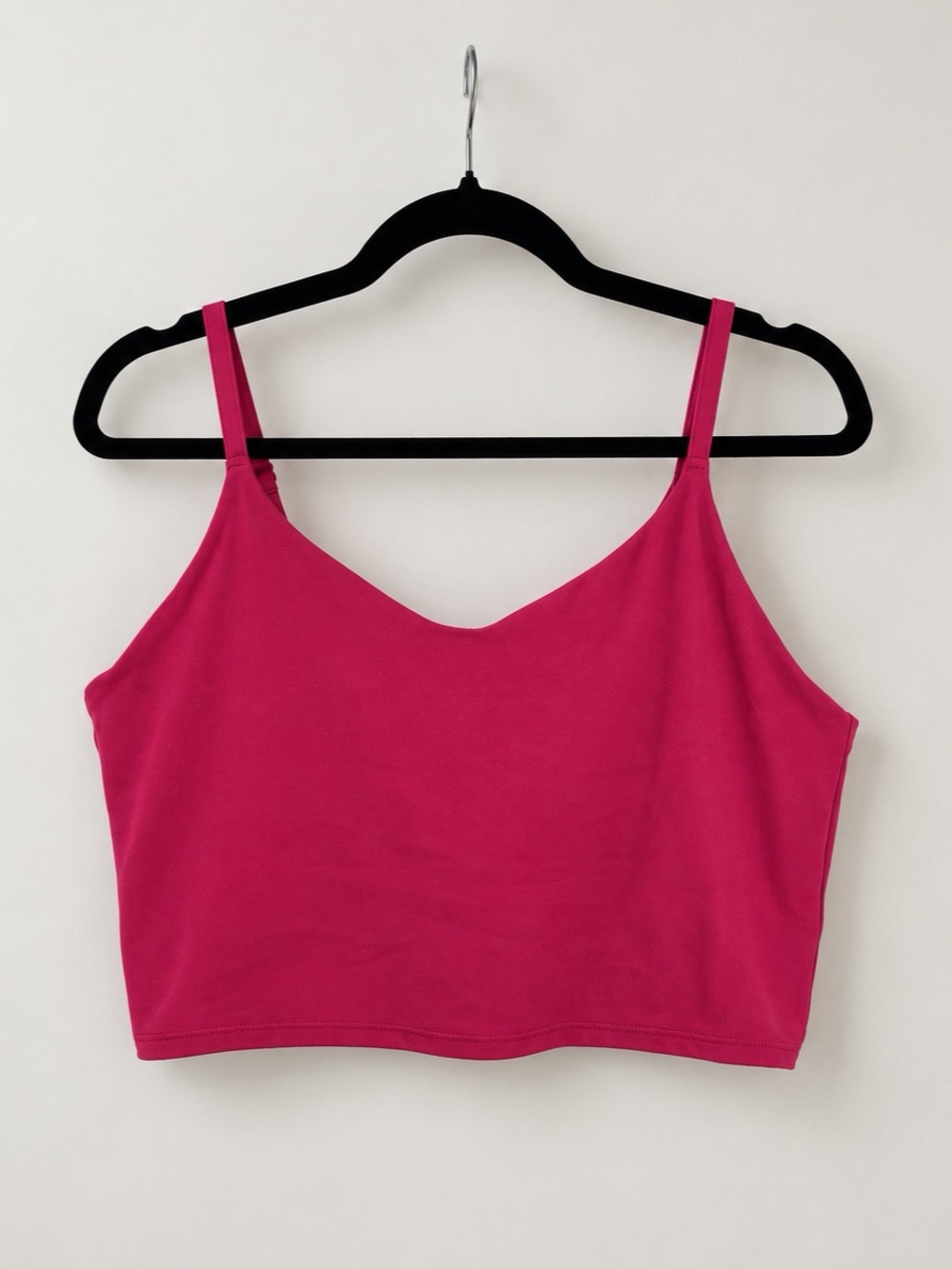 Athleta Size L Elation V-Neck Crop Sports Bra Fuchsia Pink